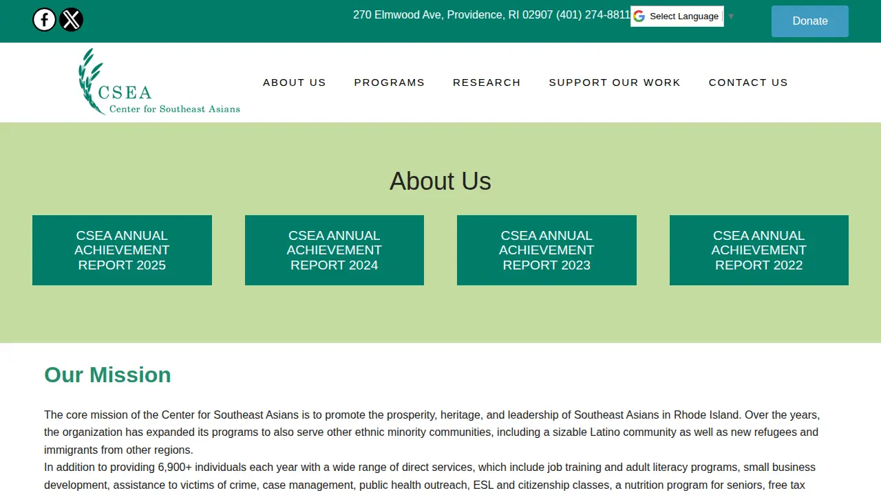 Center for Southeast Asians page