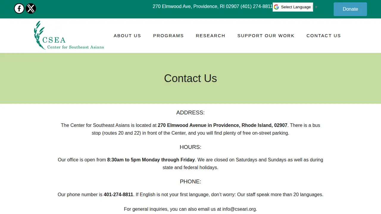 Center for Southeast Asians page