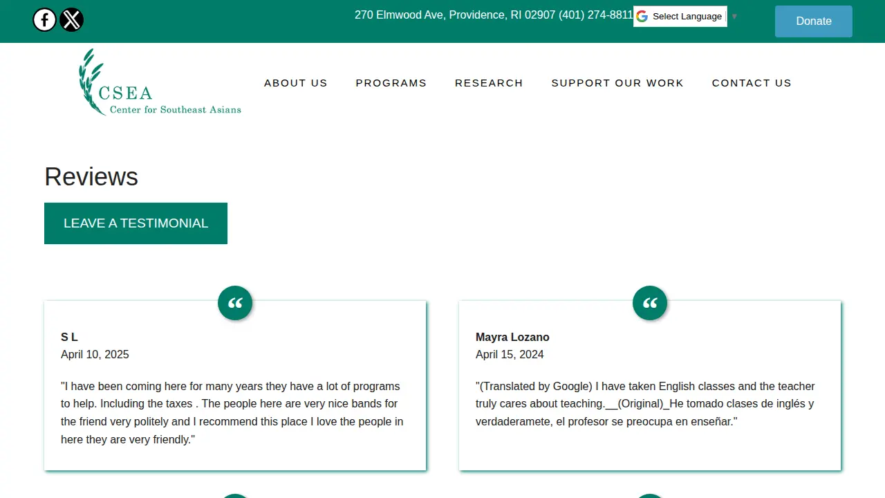 Center for Southeast Asians page