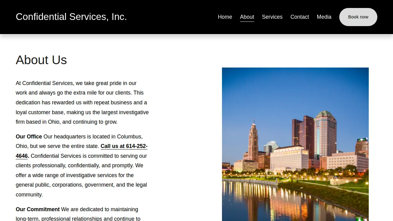 Confidential Services Inc page