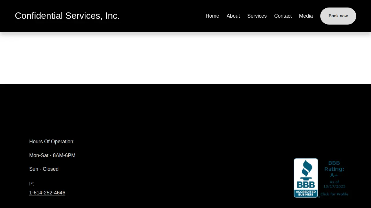 Confidential Services Inc page