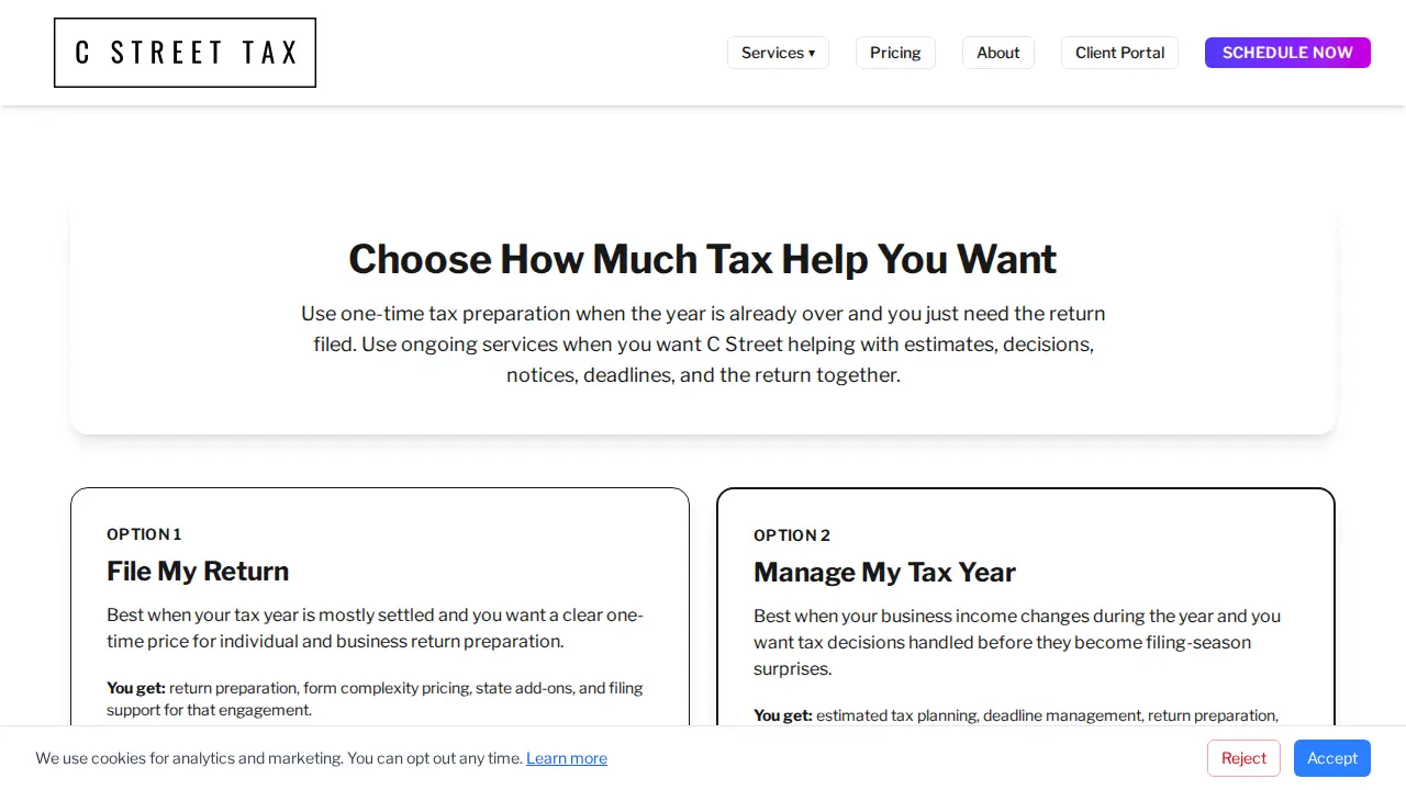 C Street Tax page