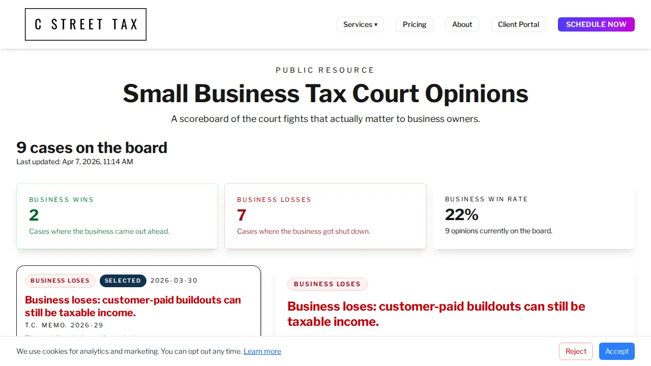 C Street Tax page