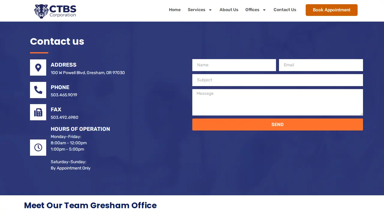 CTBS Corporation dba Correa Consulting Services page