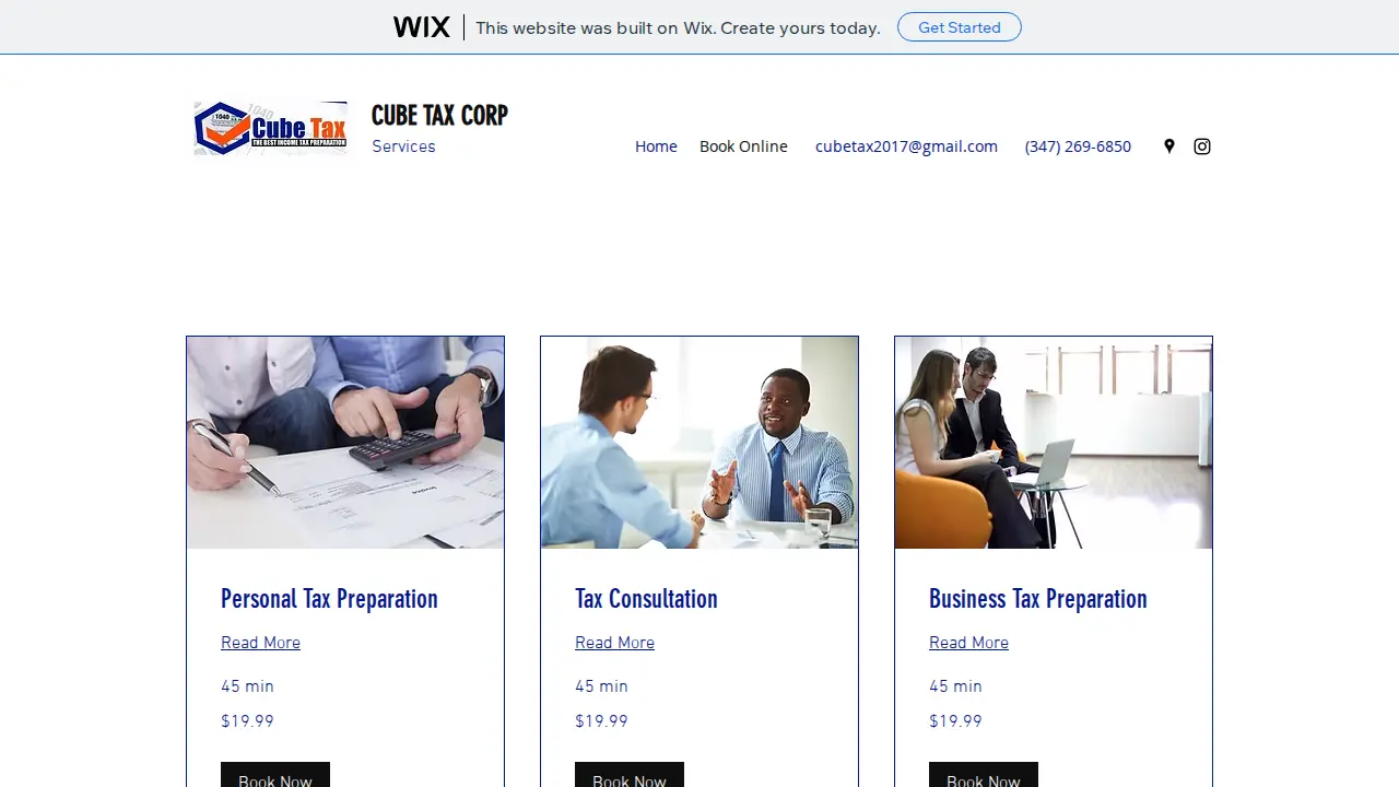 Cube Tax Corp page