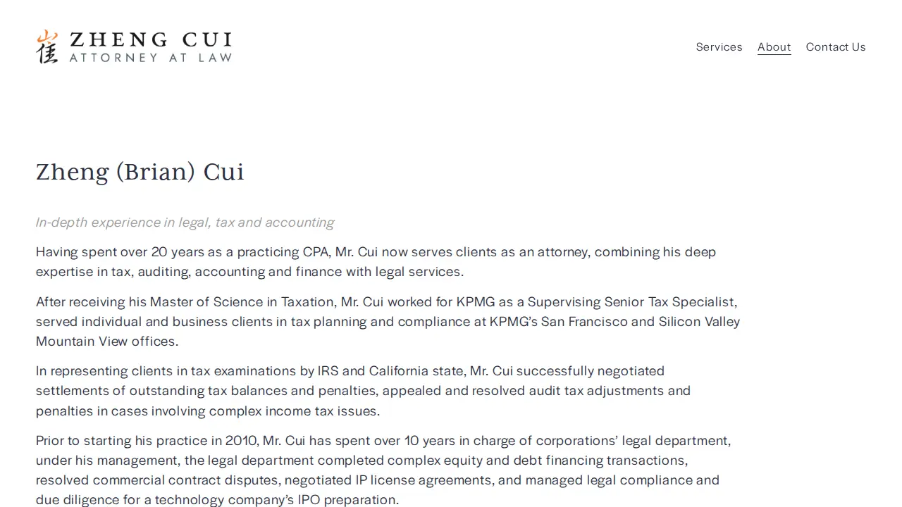 Cui & Associates page