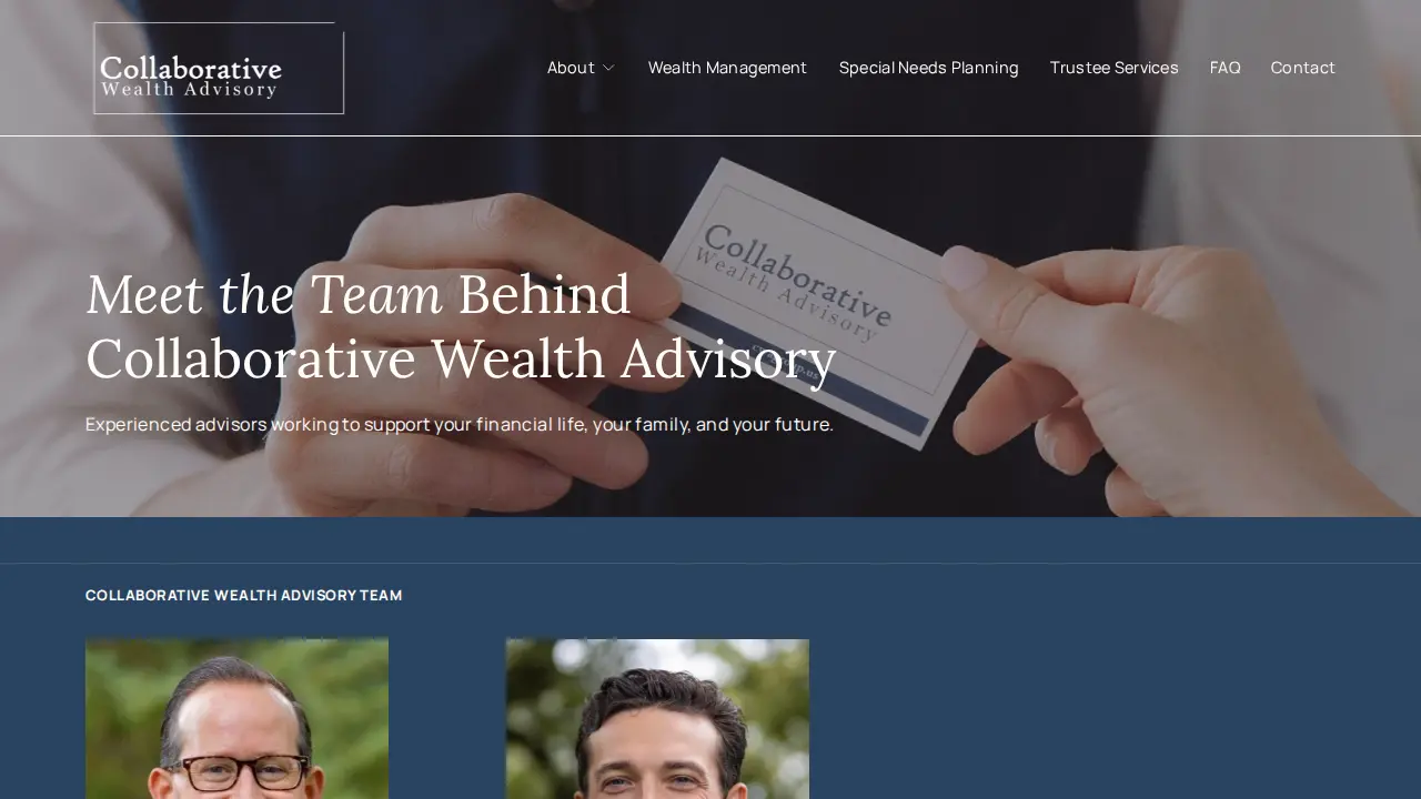 Collaborative Wealth Advisory page