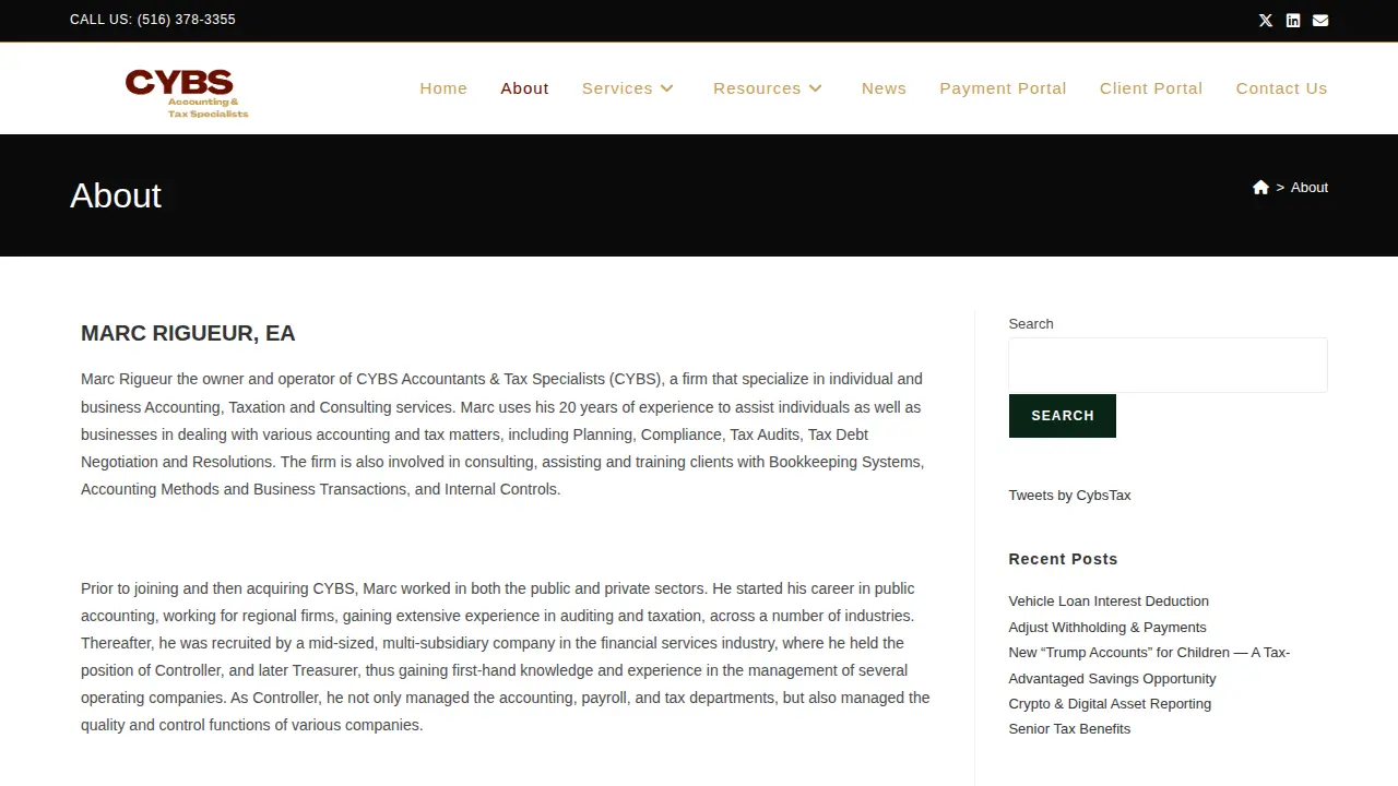 CYBS Accountants and Tax Specialists page