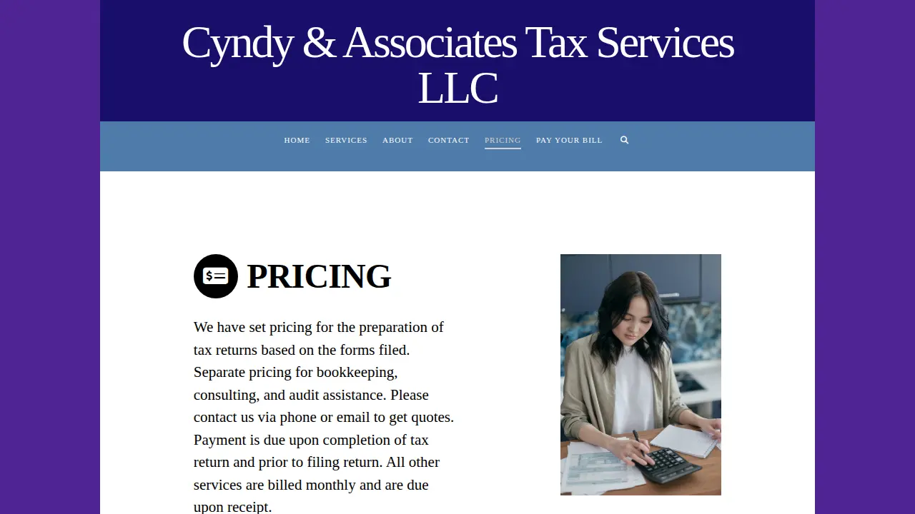 Cyndy & Associates Tax Services, LLC page