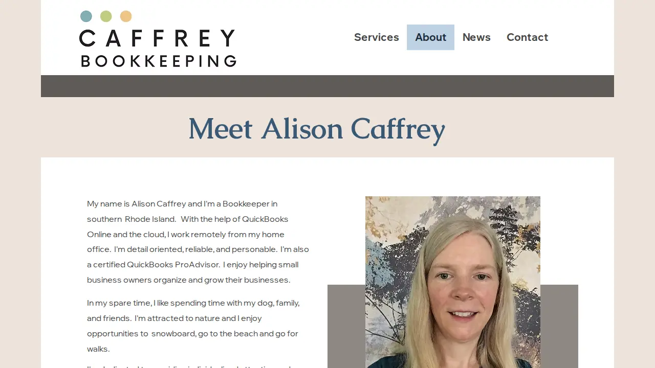 Caffrey Bookkeeping page
