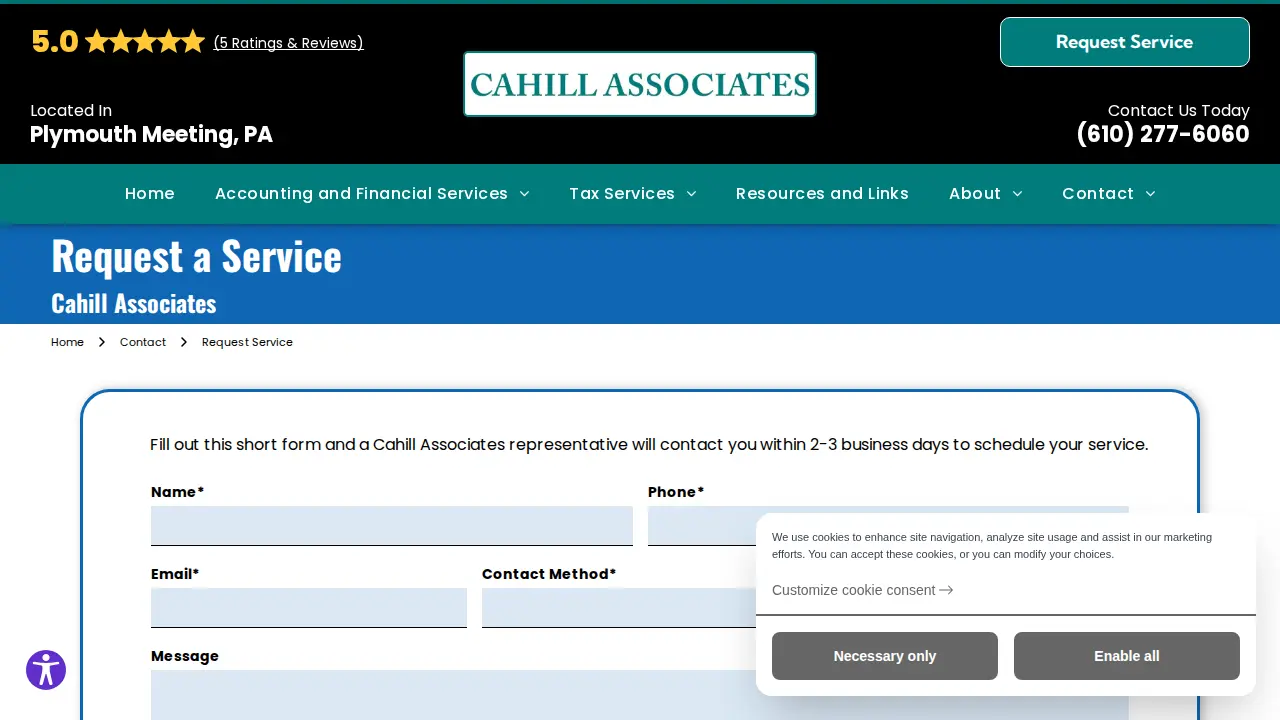 Cahill Associates page