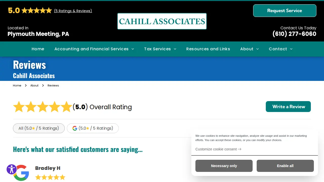 Cahill Associates page