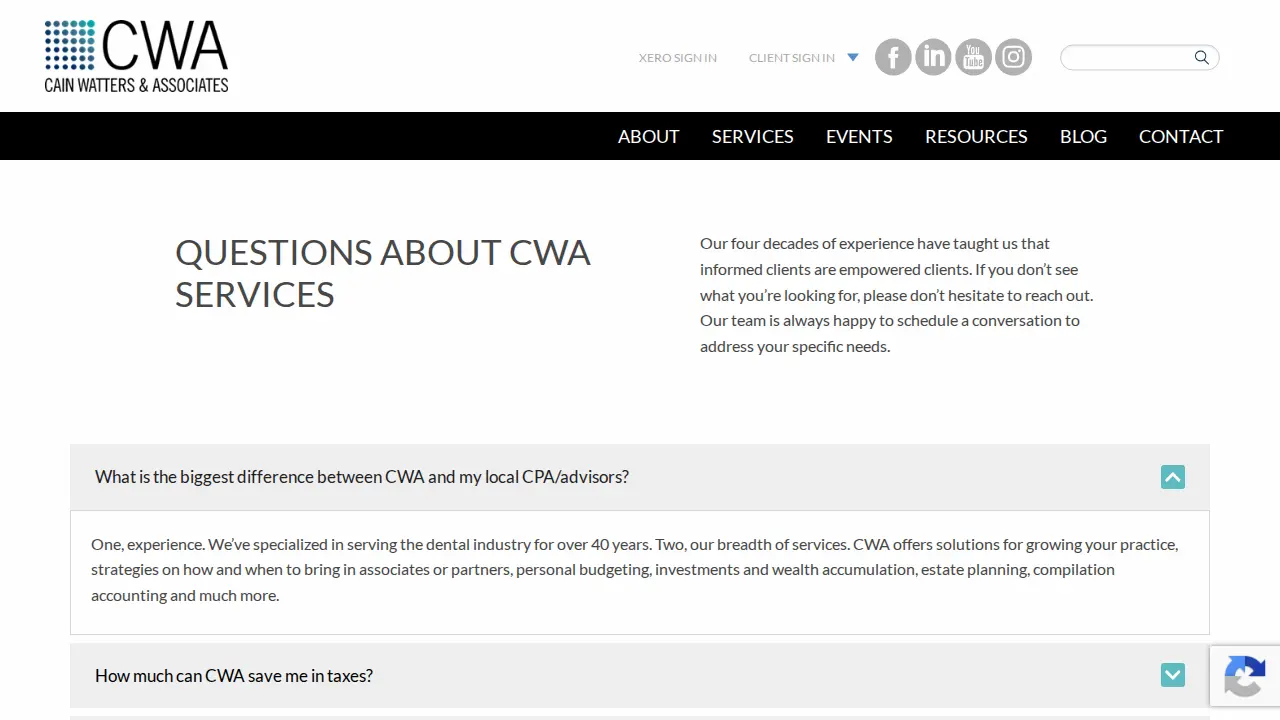 Cain Watters & Associates page