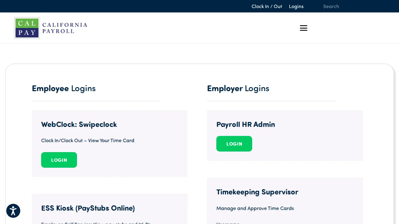 California Payroll page