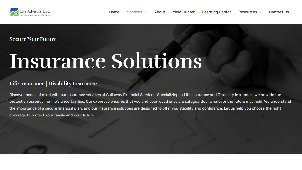 Callaway Financial Services page