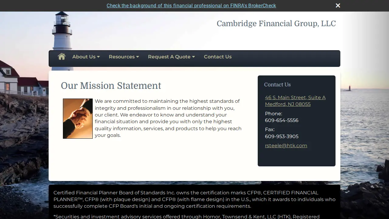 Cambridge Financial Group LLC page