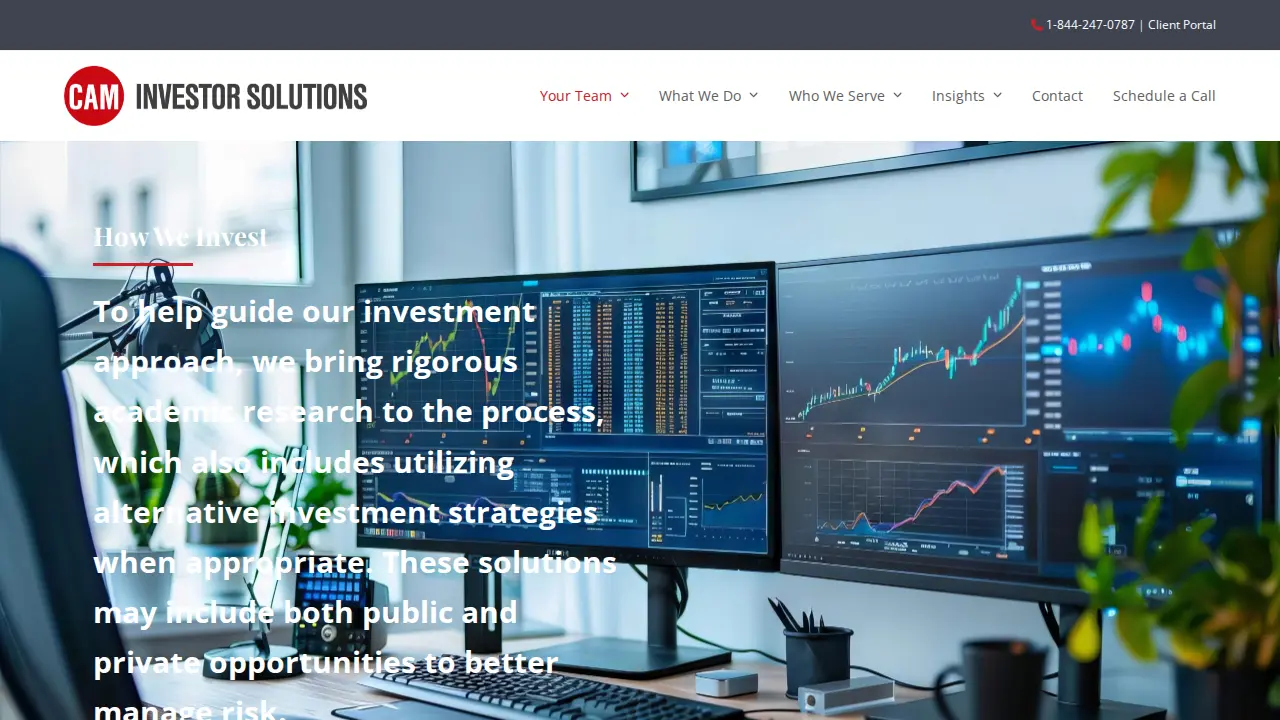CAM Investor Solutions page
