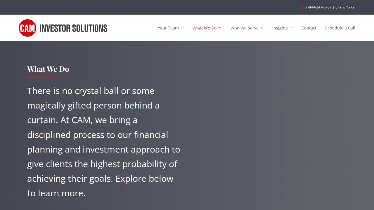 CAM Investor Solutions page