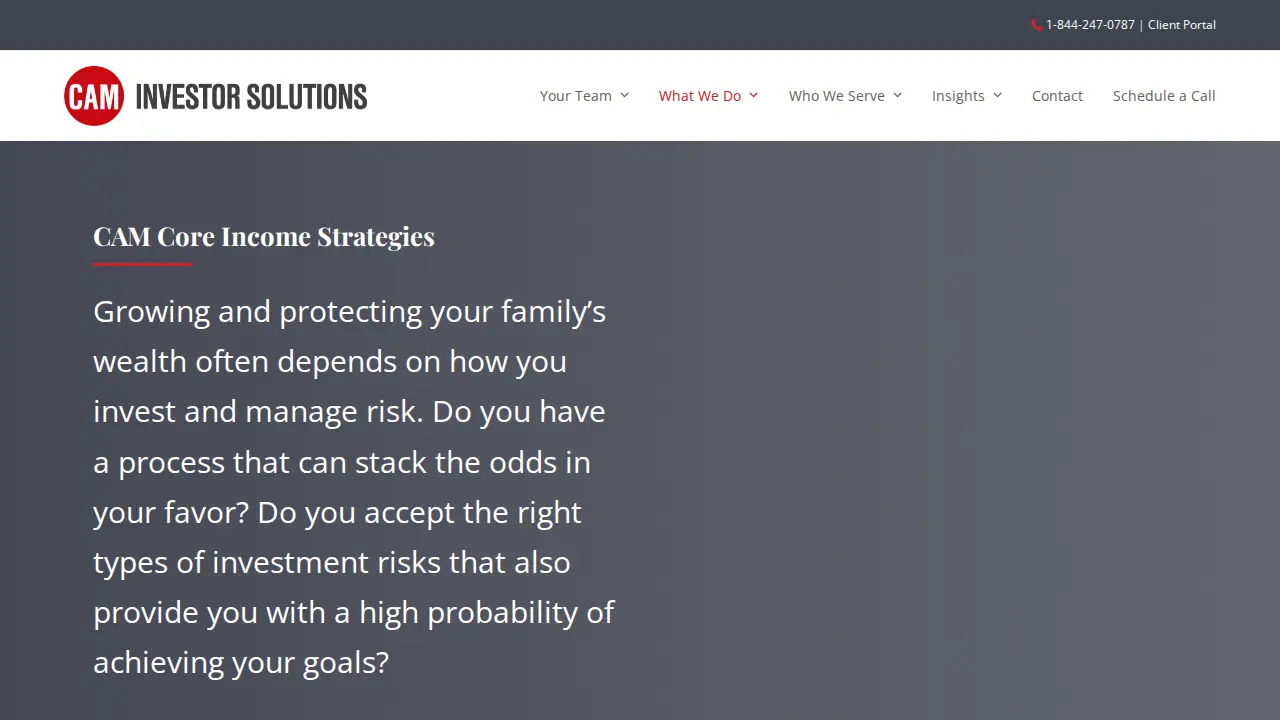 CAM Investor Solutions page
