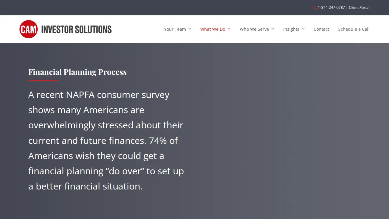 CAM Investor Solutions page