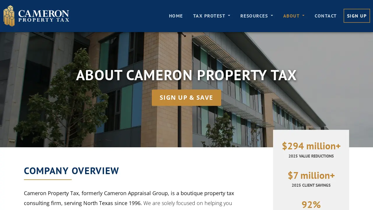 Cameron Property Tax page