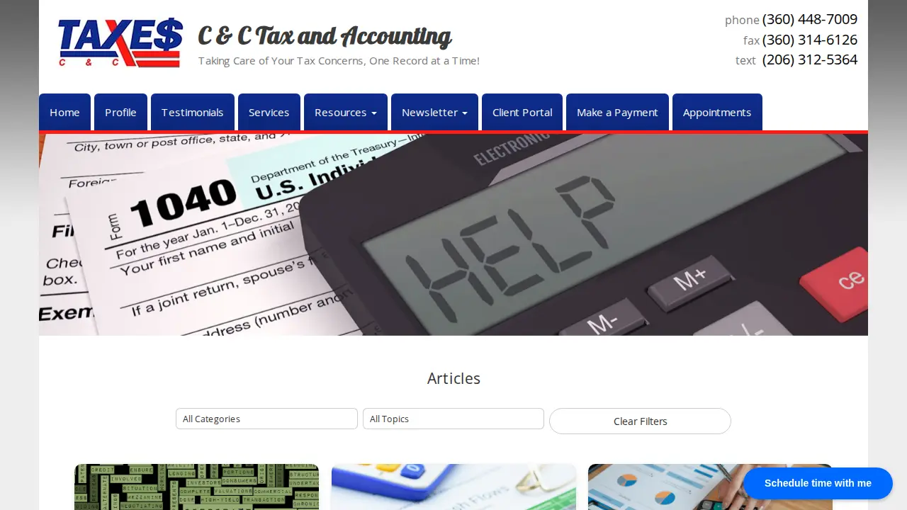 C & C Tax and Accounting page