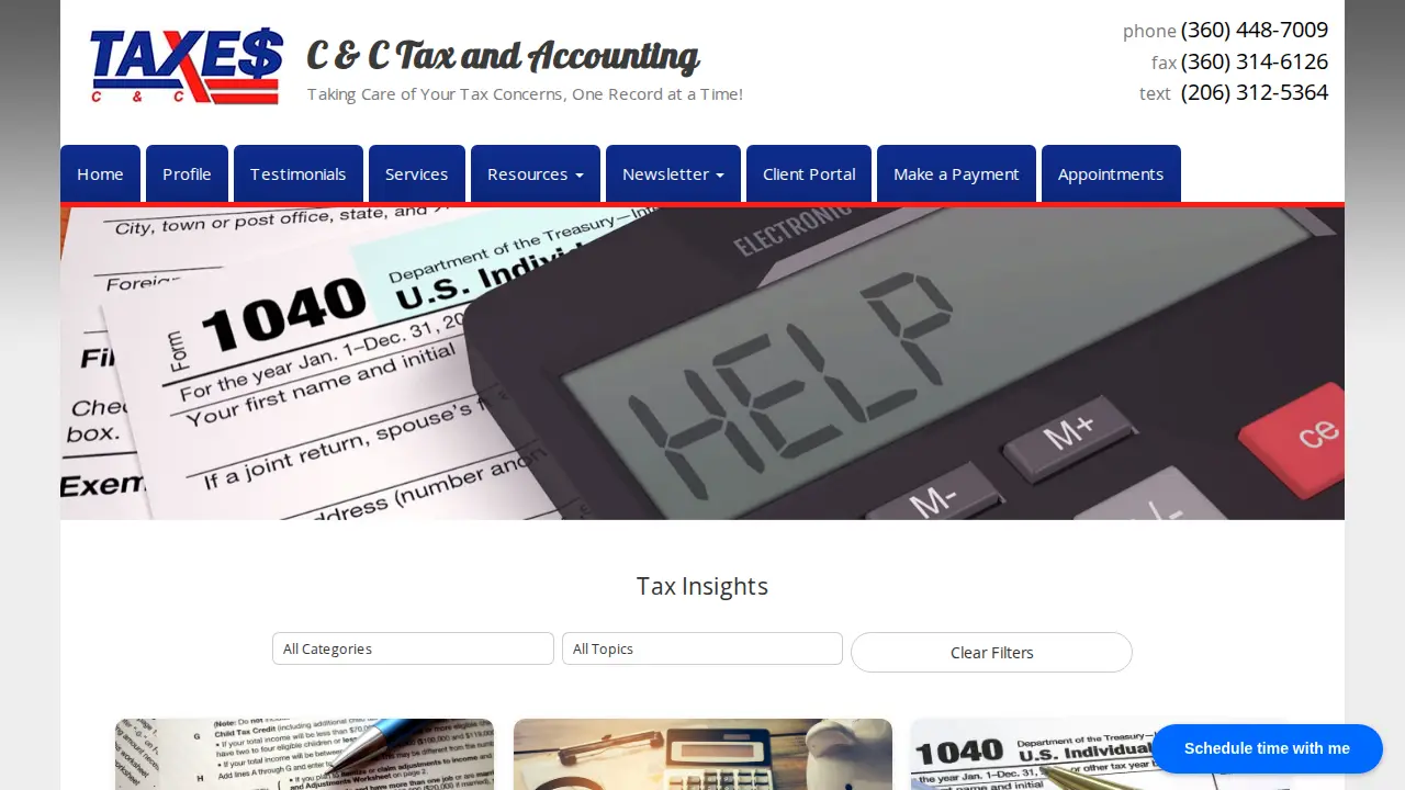 C & C Tax and Accounting page