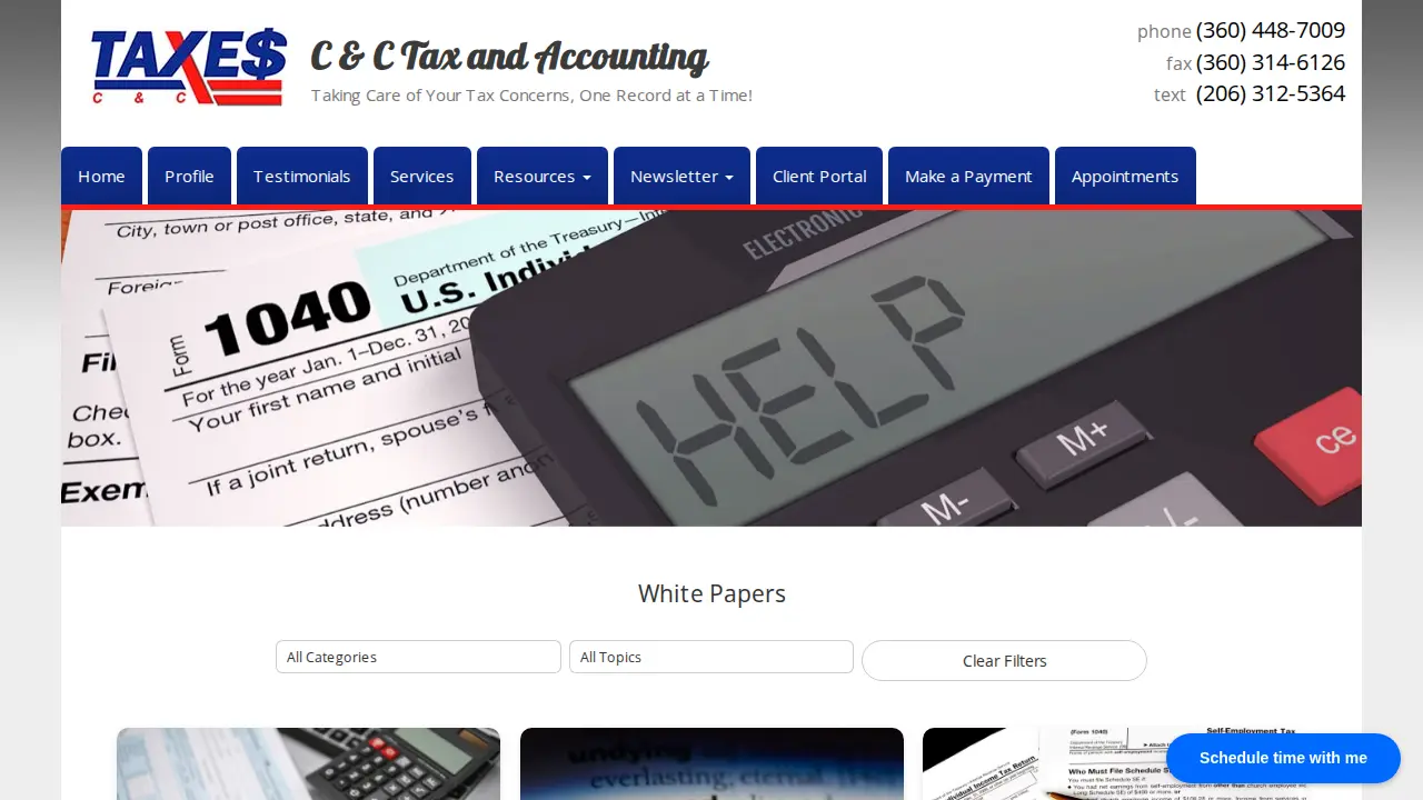 C & C Tax and Accounting page
