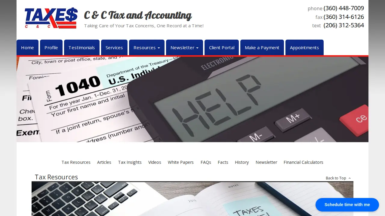 C & C Tax and Accounting page