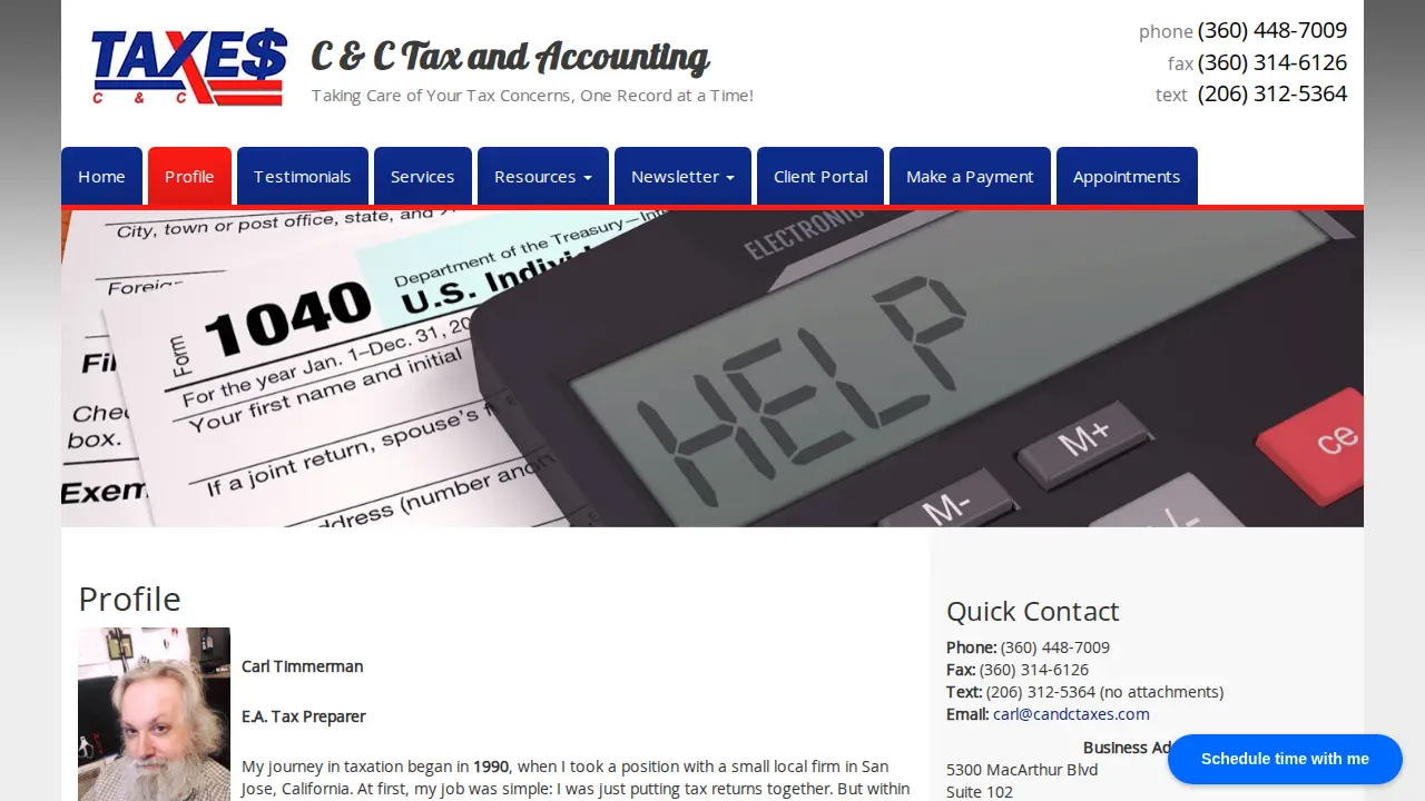 C & C Tax and Accounting page