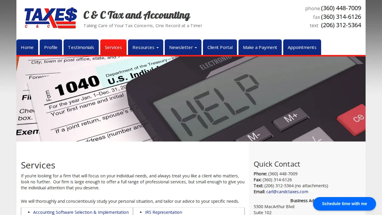 C & C Tax and Accounting page