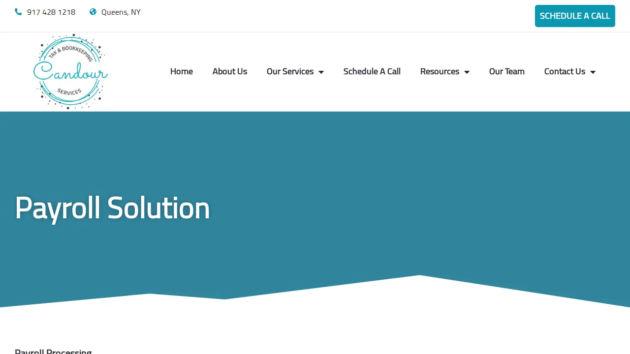 Candour Tax & Bookkeeping Services page
