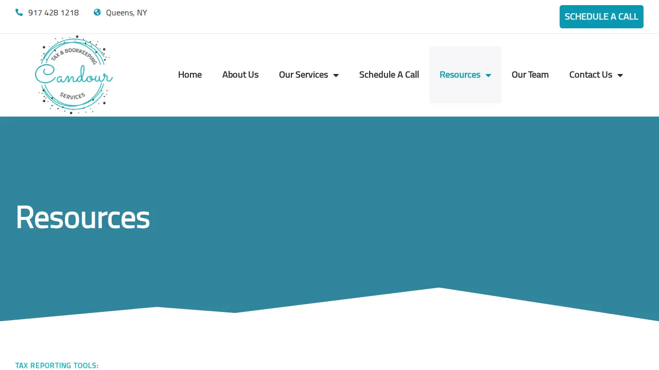 Candour Tax & Bookkeeping Services page
