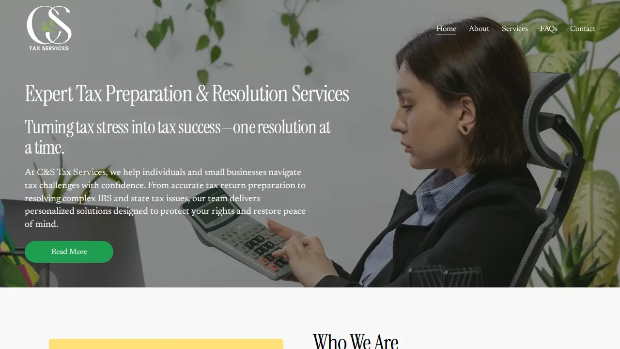 C&S Tax Services website