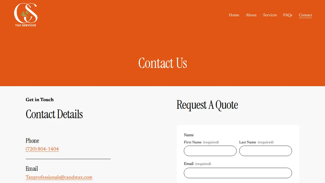 C&S Tax Services page