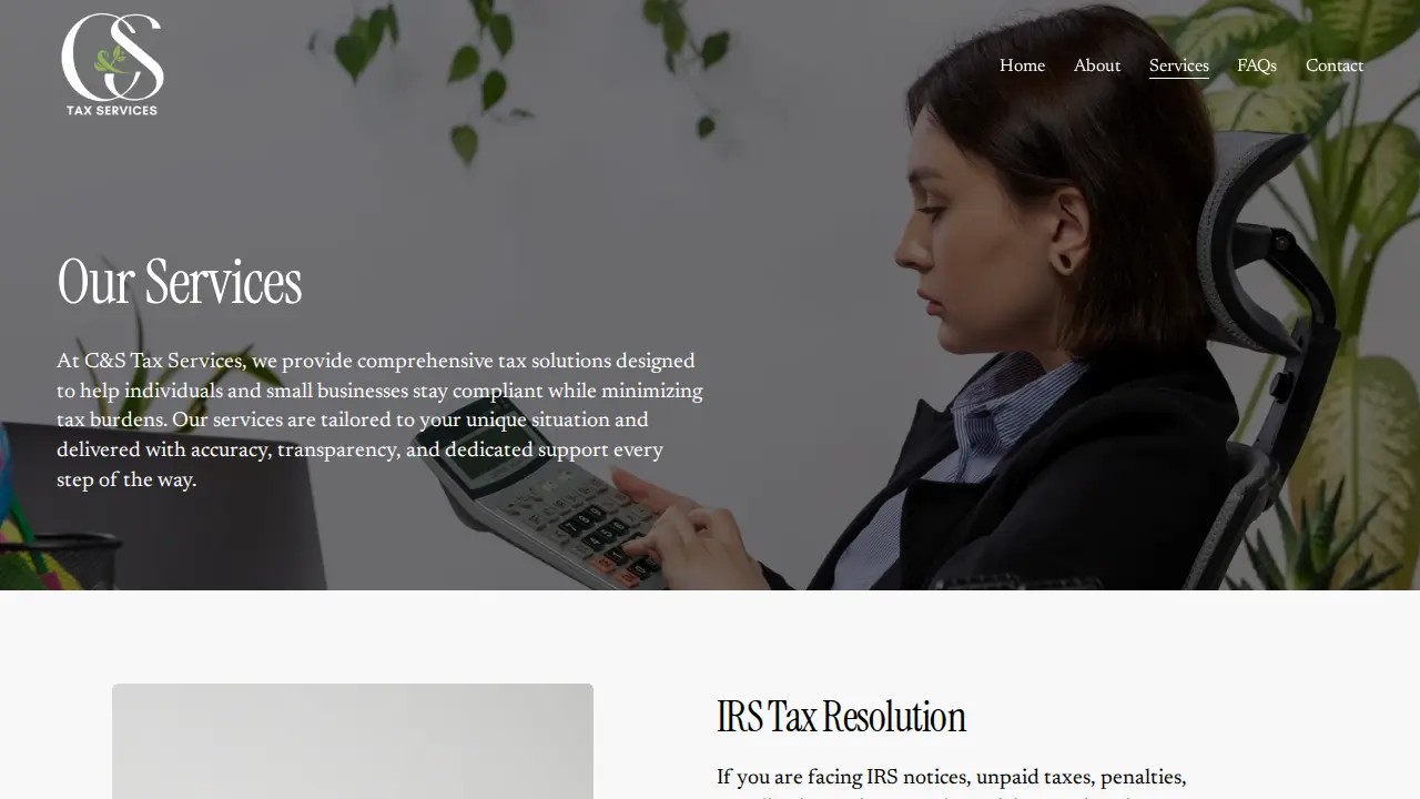 C&S Tax Services page