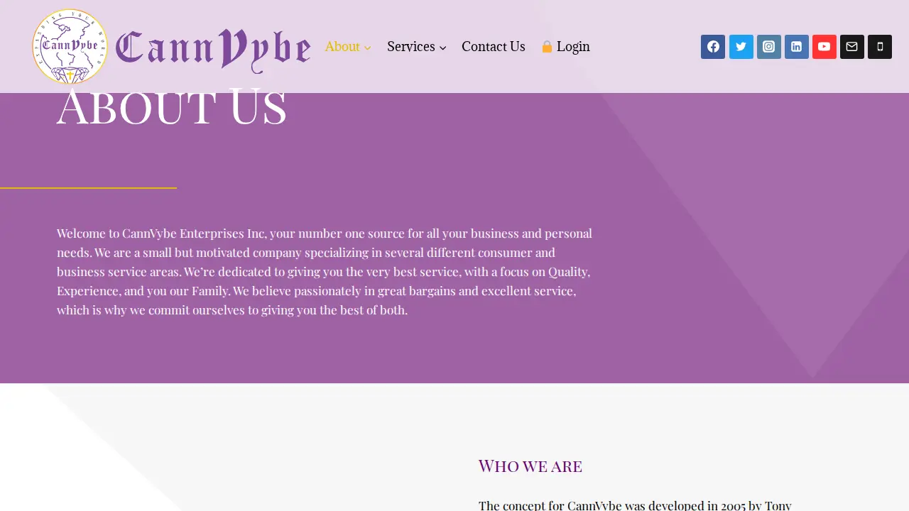 CannVybe Enterprises Inc page