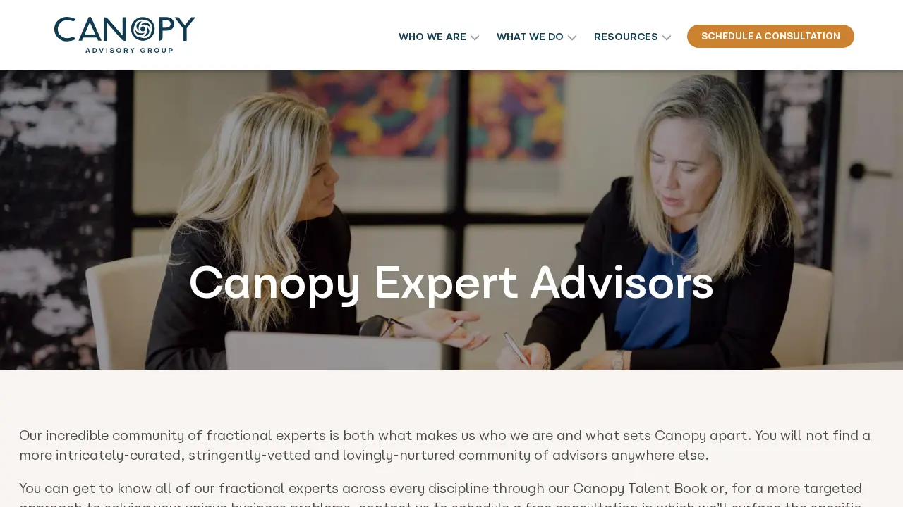 Canopy Advisory Group page