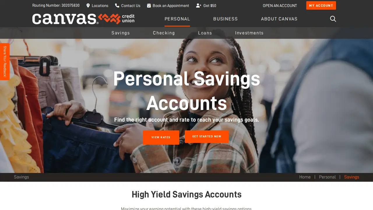 Canvas Credit Union Brighton Branch page