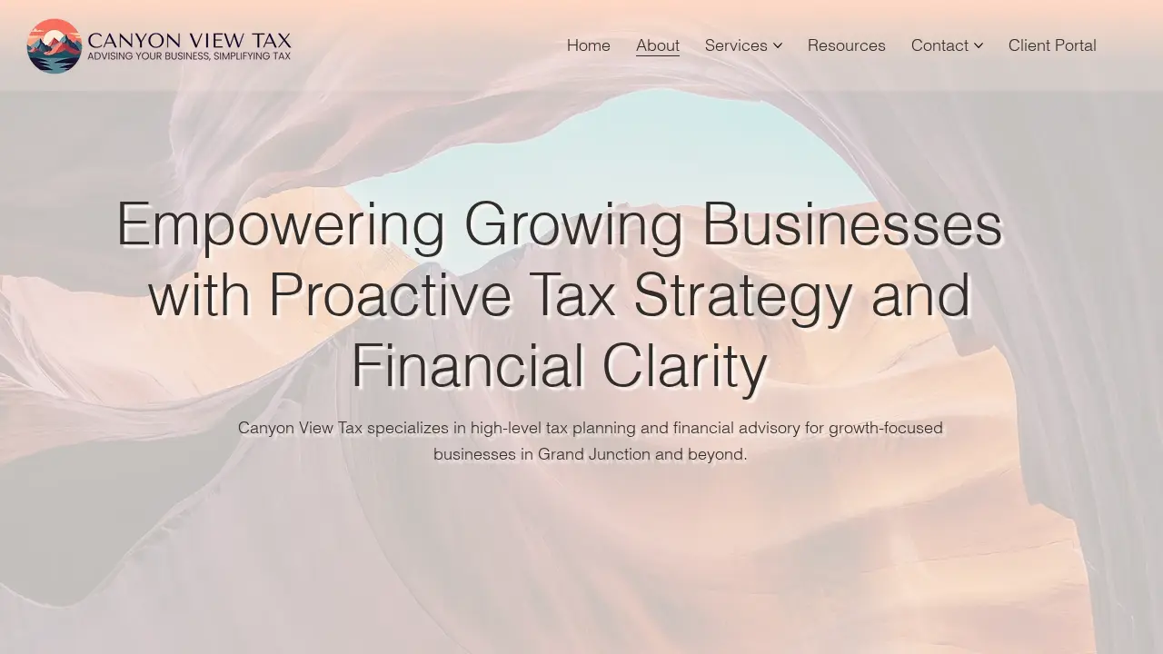 Canyon View Tax page