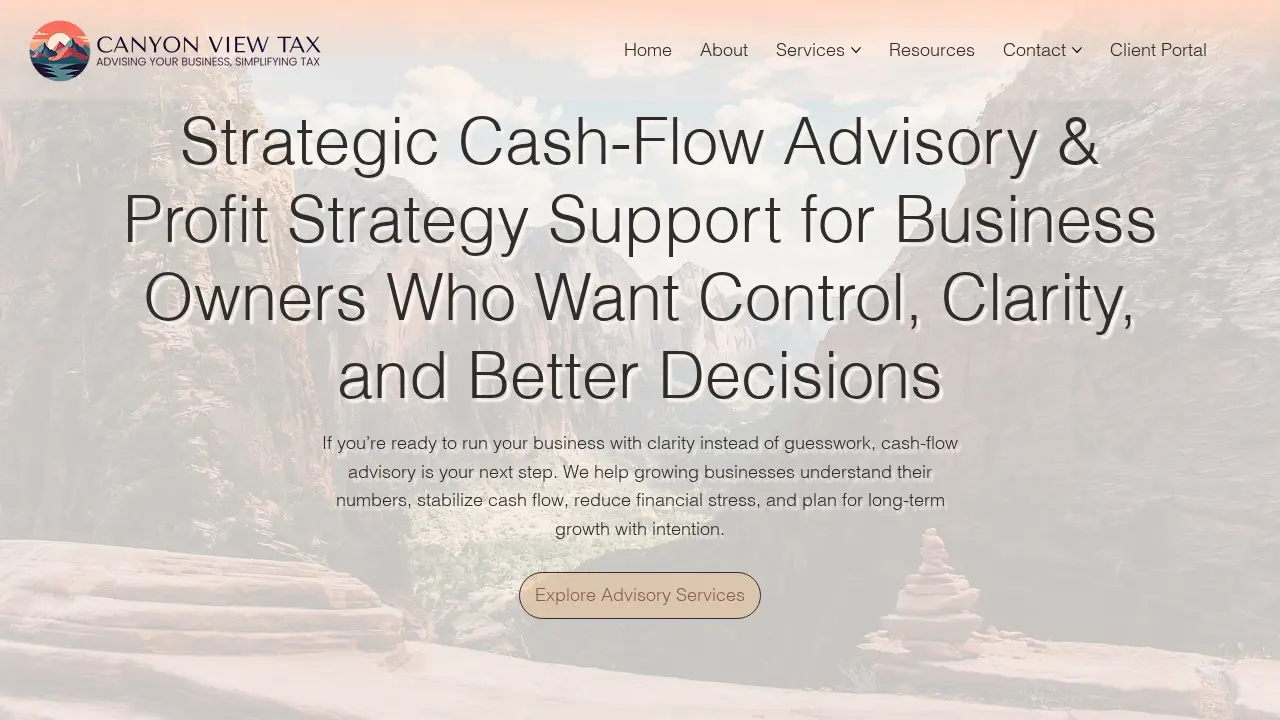 Canyon View Tax page