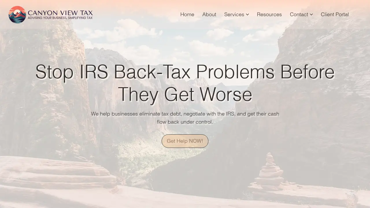Canyon View Tax page