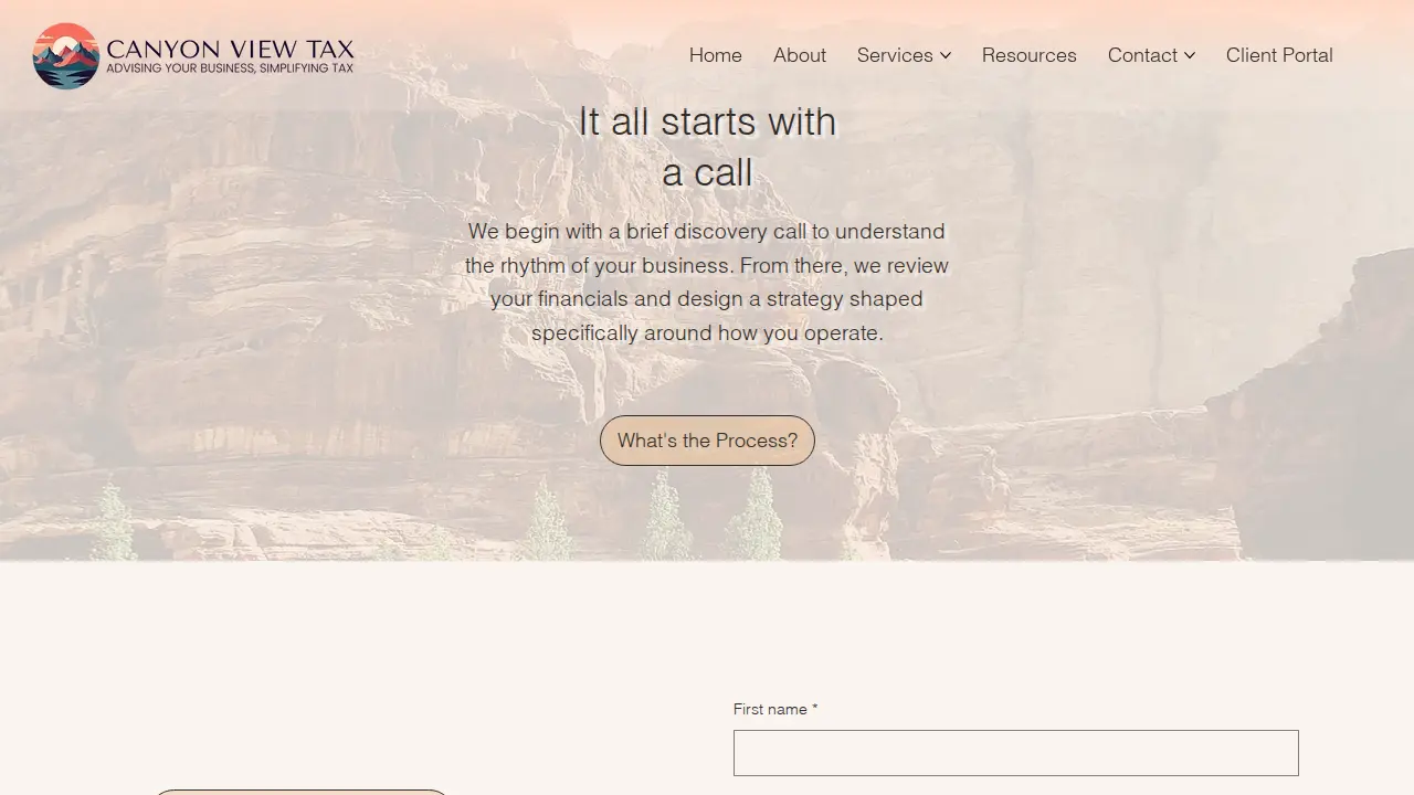 Canyon View Tax page