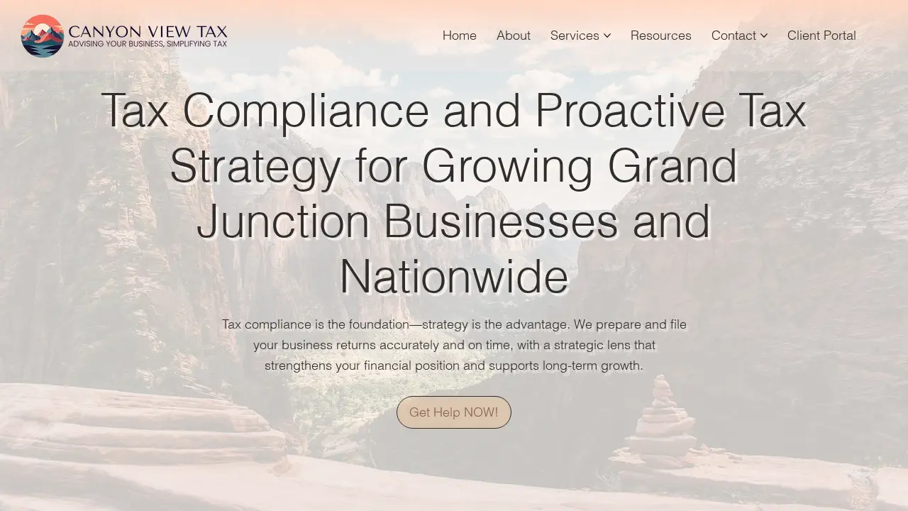 Canyon View Tax page