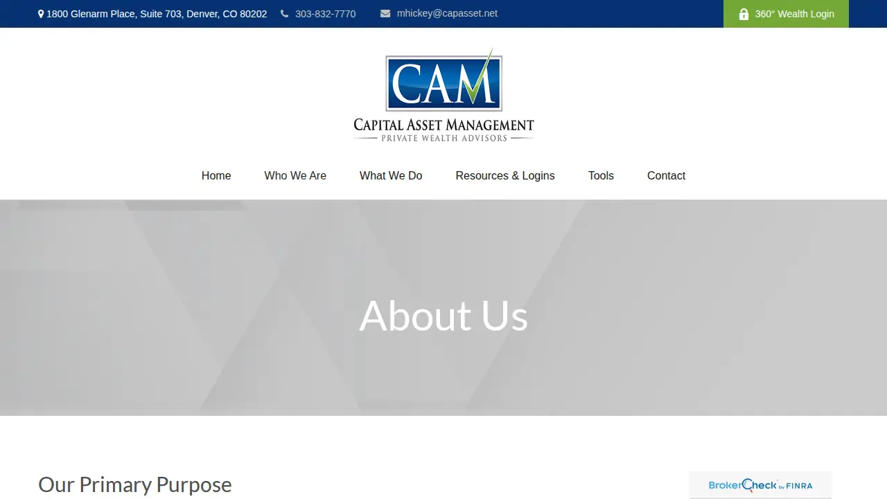 Capital Asset Management page