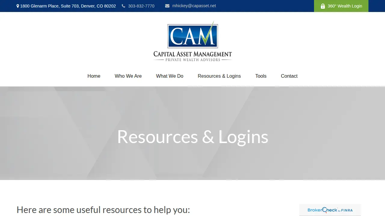 Capital Asset Management page