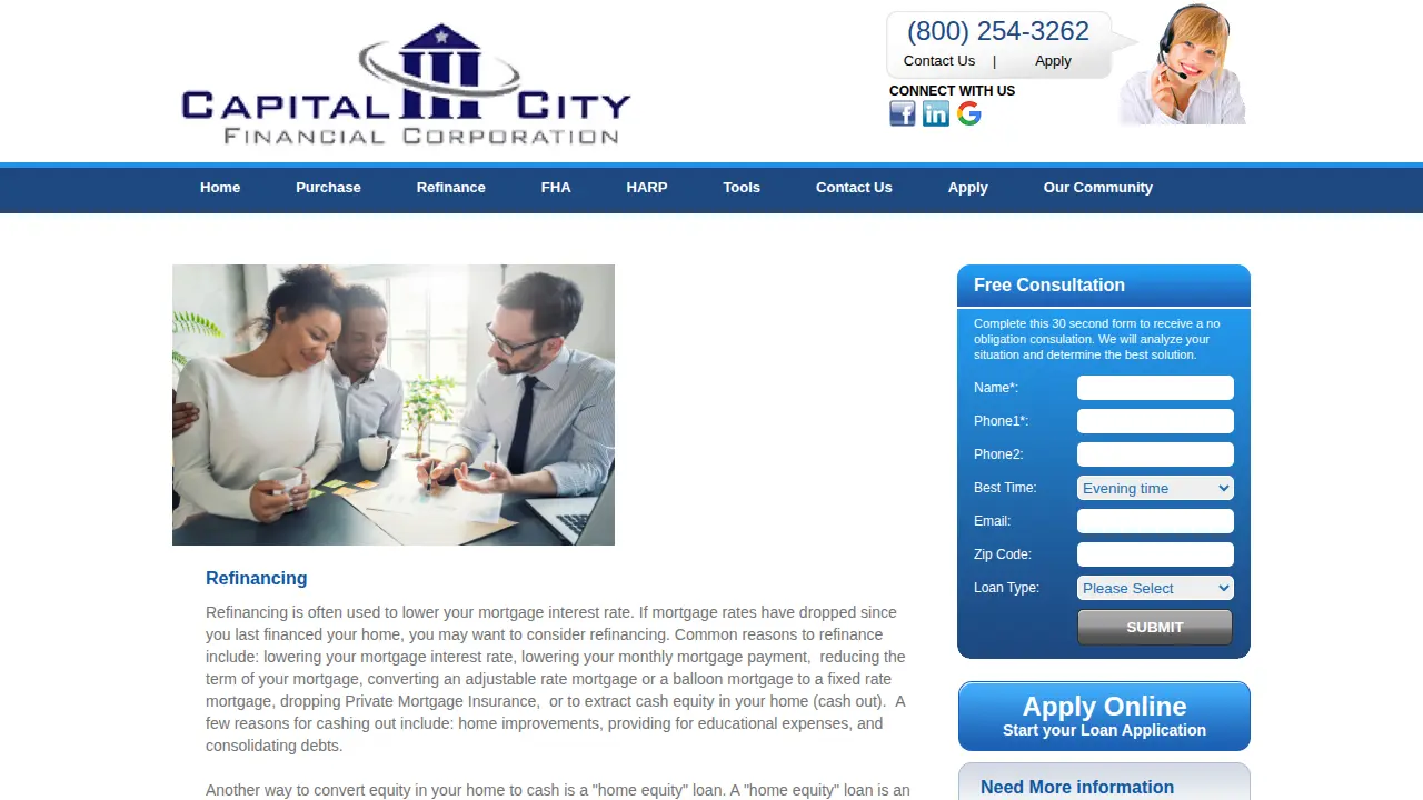 Capital City Financial Corporation, NMLS 2934 page