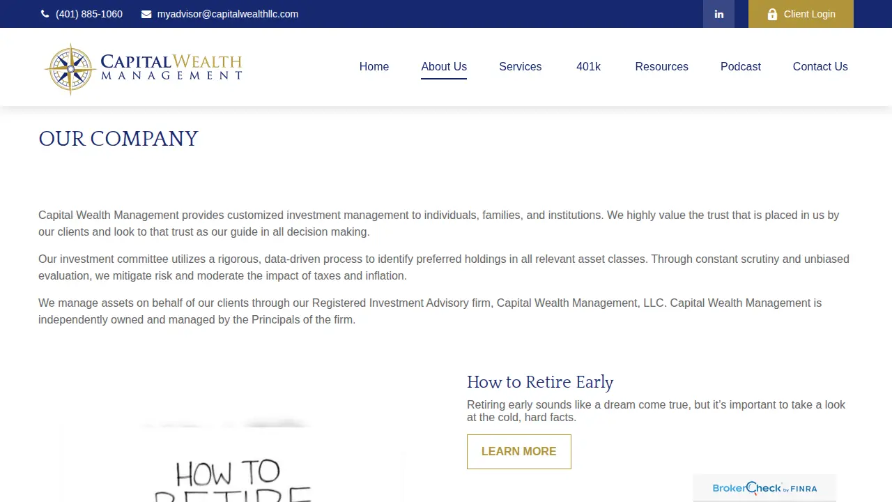 Capital Wealth Management, Inc. page