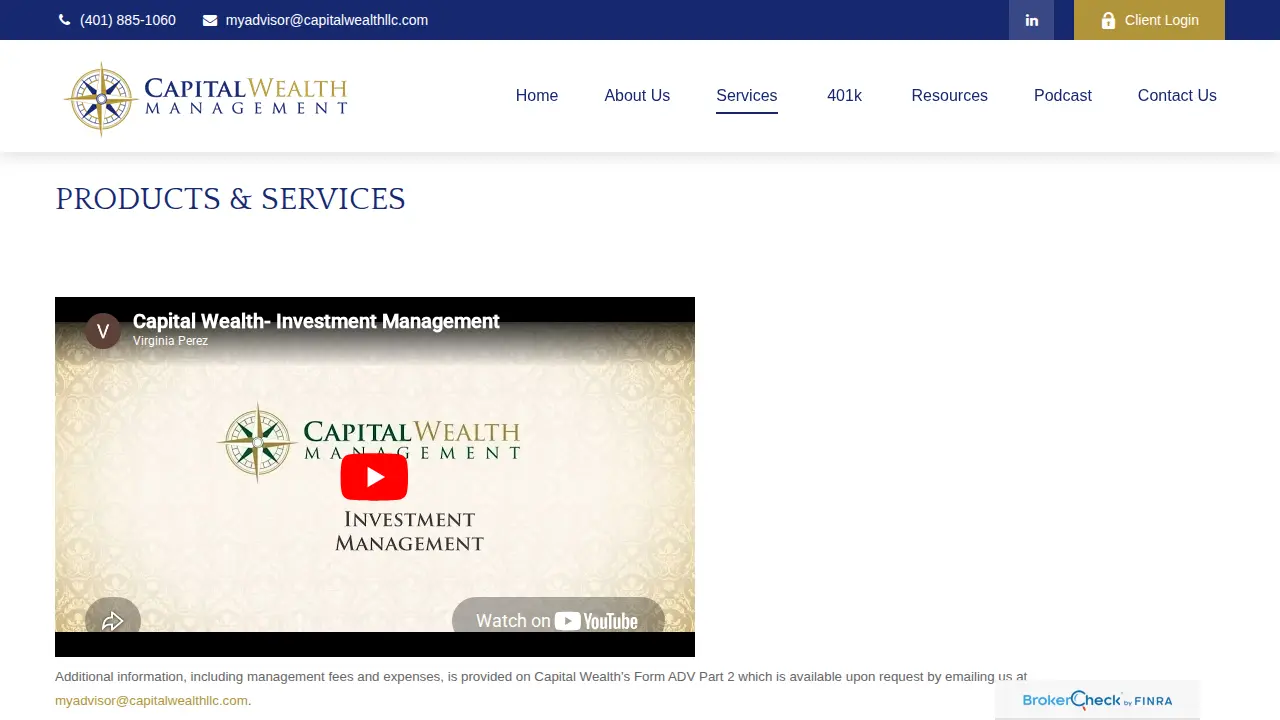 Capital Wealth Management, Inc. page