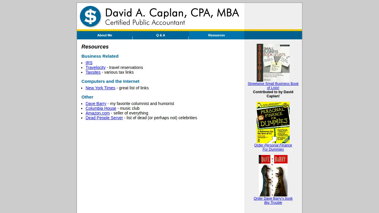 Caplan David a CPA page